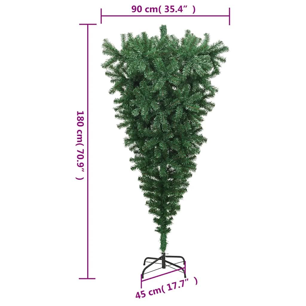 Furniture select-Upside-down Sapin de Noël artificiel avec support Vert 180 cm