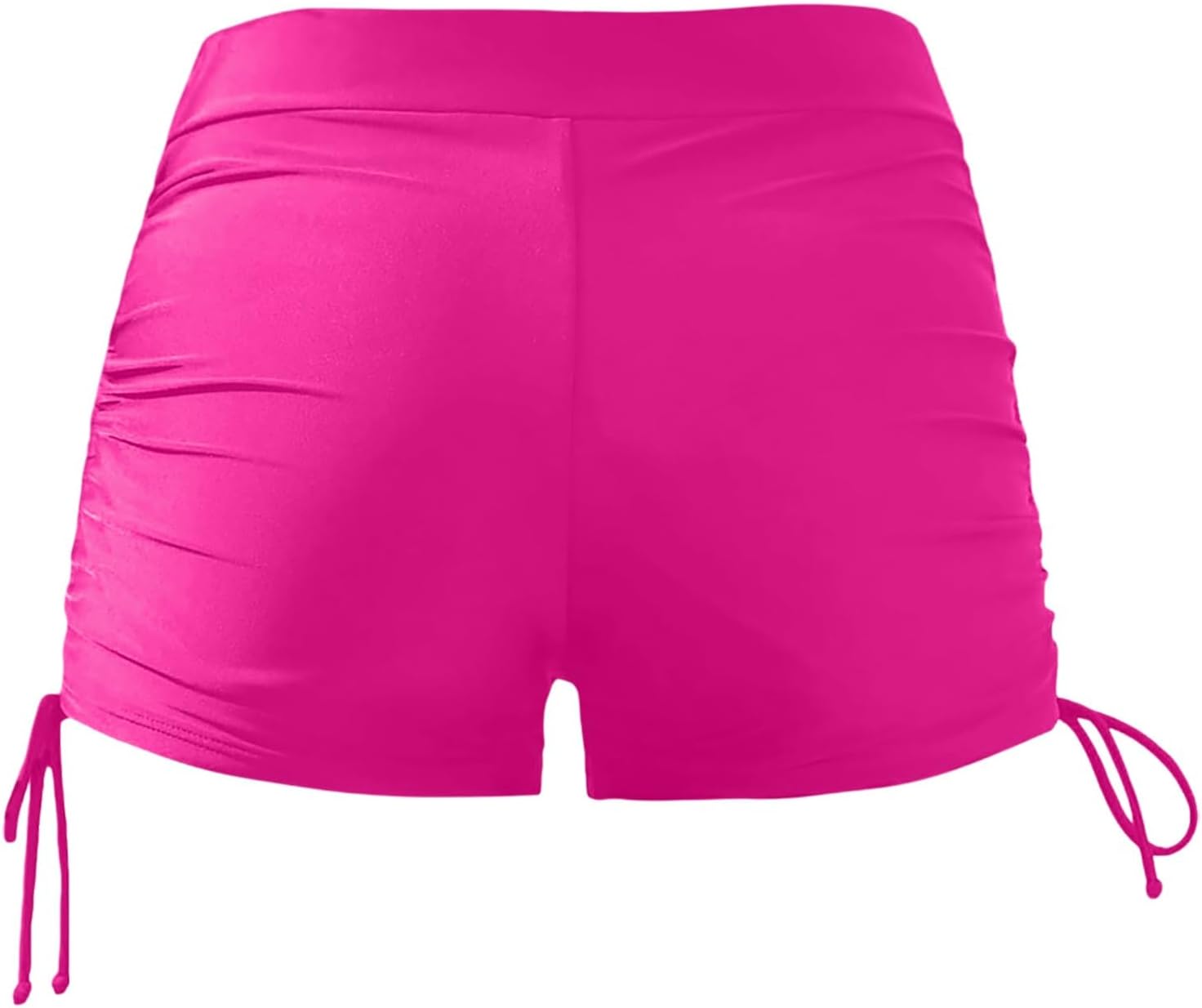Girls Swim Shorts with Side Ties High Waist Ruched Swim Bottoms Summer Beach Swimming Board Shorts for Kid 5-14 Years