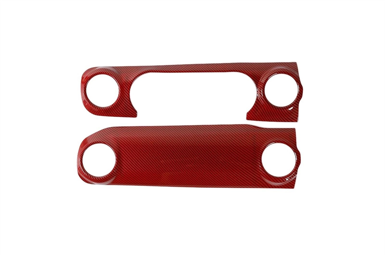 for Jeep for Wrangler JL for Gladiator JT 4XE 2018-2023 Car Center Console Dashboard Panel Decoration Cover Sticker Interior HGMGFYCX(Red Carbon Fiber Color)