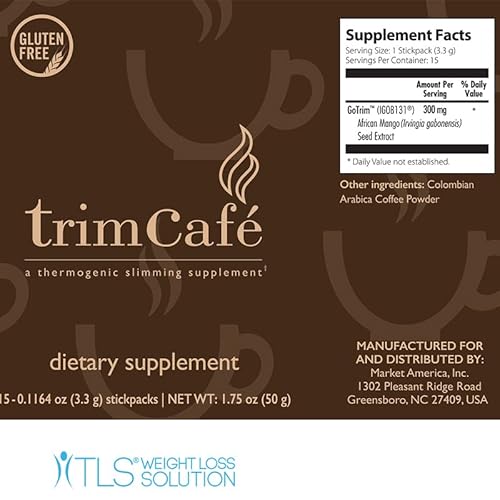 Tls Trim Cafe By Market America, With 300 Mg Of Gotrim African Mango Seed Extract, (15 Servings, 3.3G Each) #TOP5