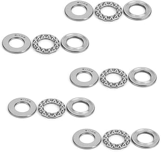 Fafeicy 5pcs Plane Axial Ball Thrust Bearing, 51102 Bearing Steel Ball Thrust Bearing