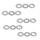 51102 Plane Axial Ball Thrust Bearing 5 Pieces - Bearing Steel Construction for Machinery Manufacturing and Equipment Maintenance - High Precision Industrial Hardware Components