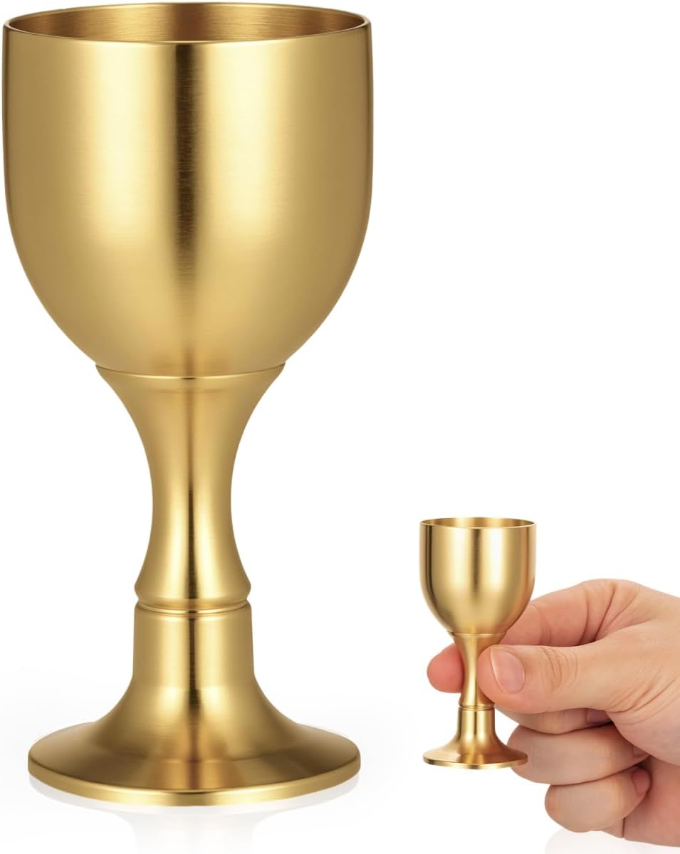 PRETYZOOM Goblet Cup Multi-Functional High Footed Glassware for Tea Wine and Liquor 2.95-Inch Desktop Offering Cup for Worship Home Entertaining and Formal Gatherings