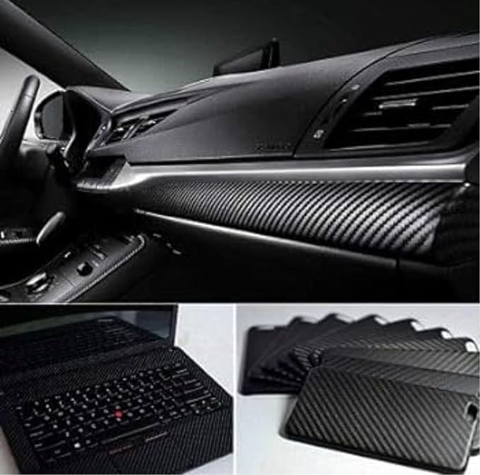 Image of WALLMATE Carbon & Matellic Wrap Sheet Roll Film Sticker Decal Waterproof Car Styling Wrap Auto Vehicle Accessories(12x120 Inch,Black Carbon)