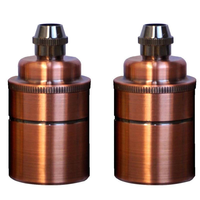 LEDSone 2Pcs E27 Lamp Holder, Vintage Edison Ceramic Lamp Socket, E27Screw Lampholder Fitting, DIY PendantLight Wall Light Ceiling Light, E27 Base Light Bulb Socket Holder