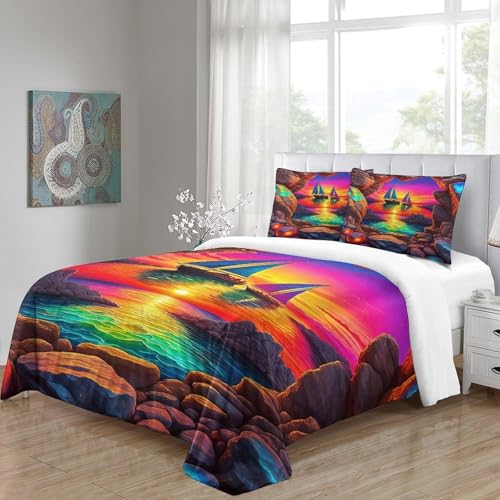 Voilier ensemble de lit 200x200 microfibre avec housses d'oreillers