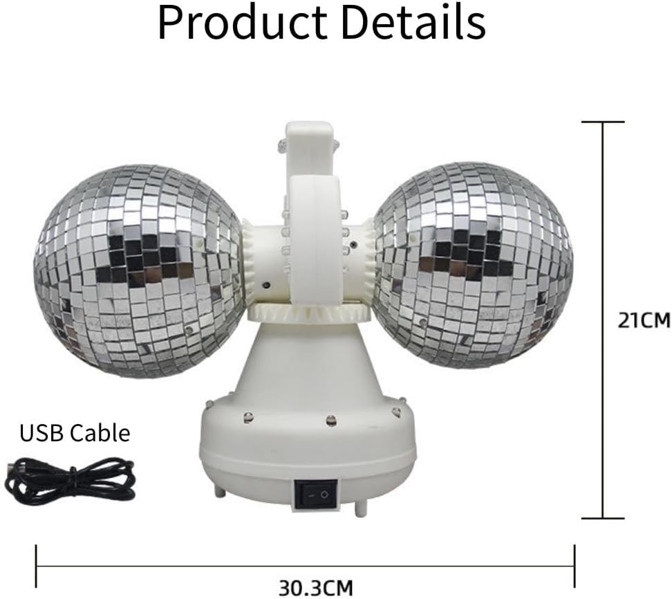 Mirror Disco Ball, Reflective Led Stage Lighting for Dance Disco DJ Club Party Decoration, Family Gathering Live Lamp (5", A)
