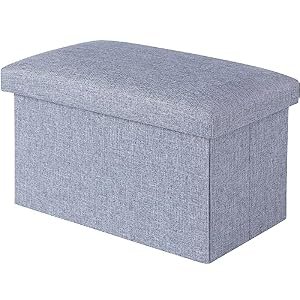 チチロバ(TITIROBA) 収納スツール 折りたたみ オットマン 収納ボックス おしゃれ 足置き台 40*25*25cm 耐荷重80kg グレー