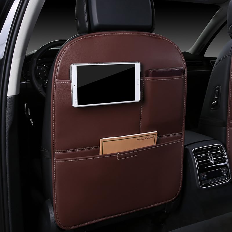 2 Pezzi Copri Schienale Auto per Hyundai Lafesta (SQ) 2018–pr, Protezione Sedile Auto Tappetini Impermeabile Protettori di Seggiolini Auto Posteriore, Protezione Sedile Auto,Coffee