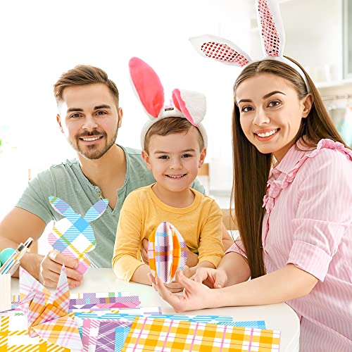 Haooryx 60Pcs Green Blue Paper Buffalo Plaid Scrapbook Paper Decorative Summer Scrapbook Specialty Craft Paper 11’X11’Double-Sided Spring Pastel Origami Paper For Card Making Scrapbook Decoration #TOP5