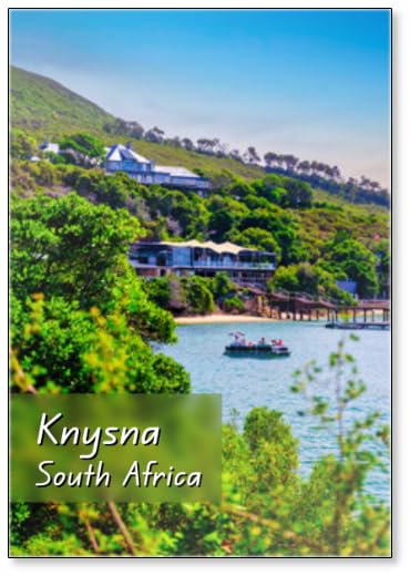 Design esclusivo Featherbed Nature Reserve e Aa Boat in Oceano Indiano a Knysna, Garden Route, Sud Africa, magnete da frigorifero