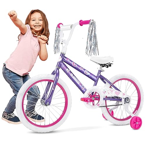 Fujampe Kids Bike for Girls, 18-20 Inch Wheels, Removable Training Wheels Included, Toddler Bike Bicycle for Kids Ages 4-12 Years Old, Rider Height 41.5-62-Inches