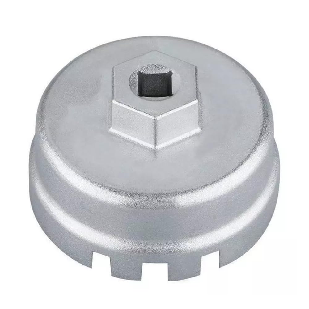 Crozgan Silver 64.5Mm 14 Flutes Oil Filter Wrench Cap Oil Filter Cap Removal Tool For Toyota Lexus Ct200h Scion Prius Prius V Corolla Matrix Auris Rav4