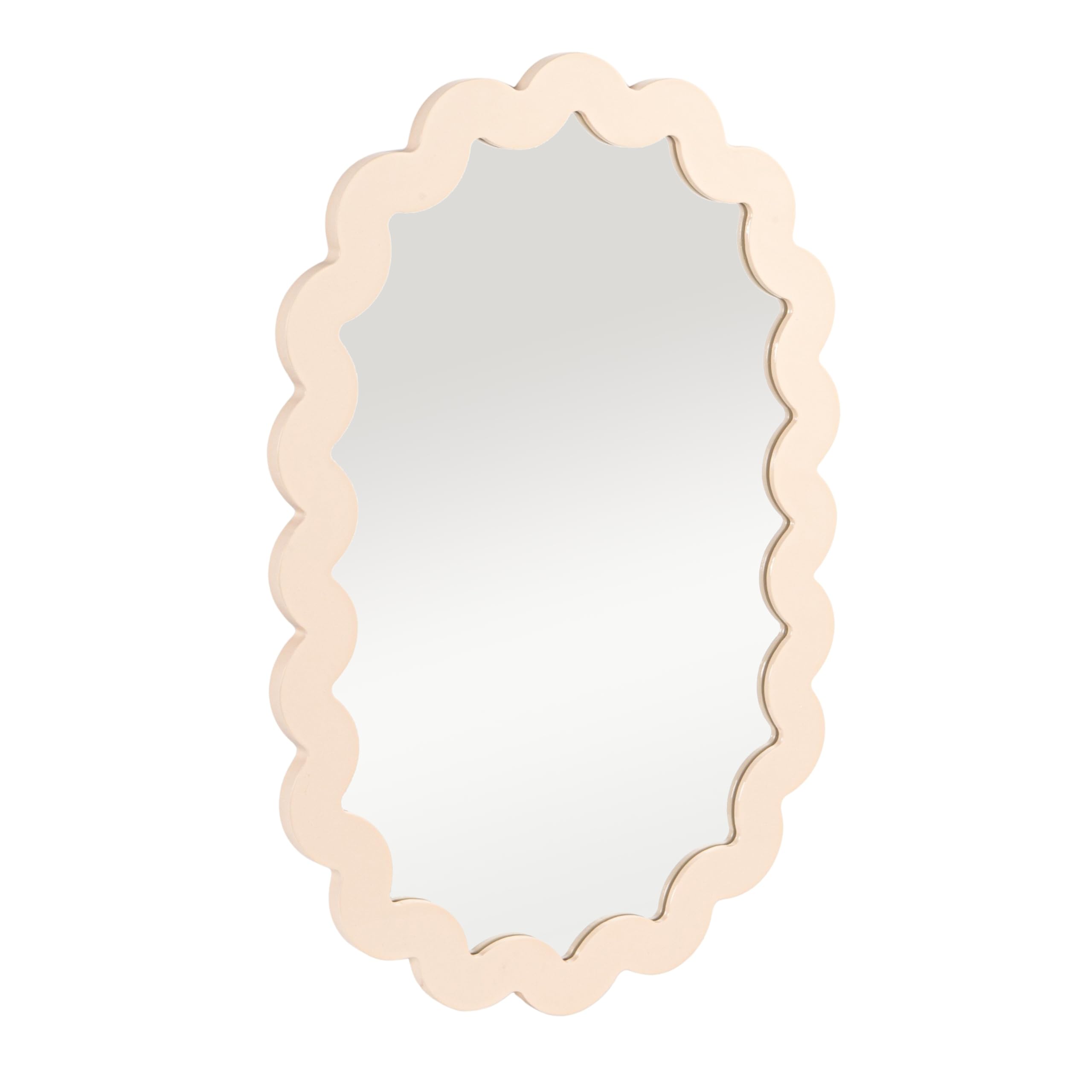 Miroir festonné Bloomingville bois crème pour illuminer votre salon