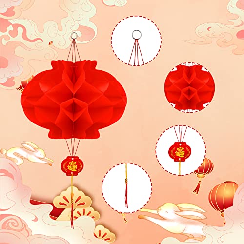 Image of TOYMIS 24 Red Chinese Lanterns, 11.8 /9.8 /7.9 inch, Festival Decoration for Chinese New Year, Spring Festival, Weddings & Parties