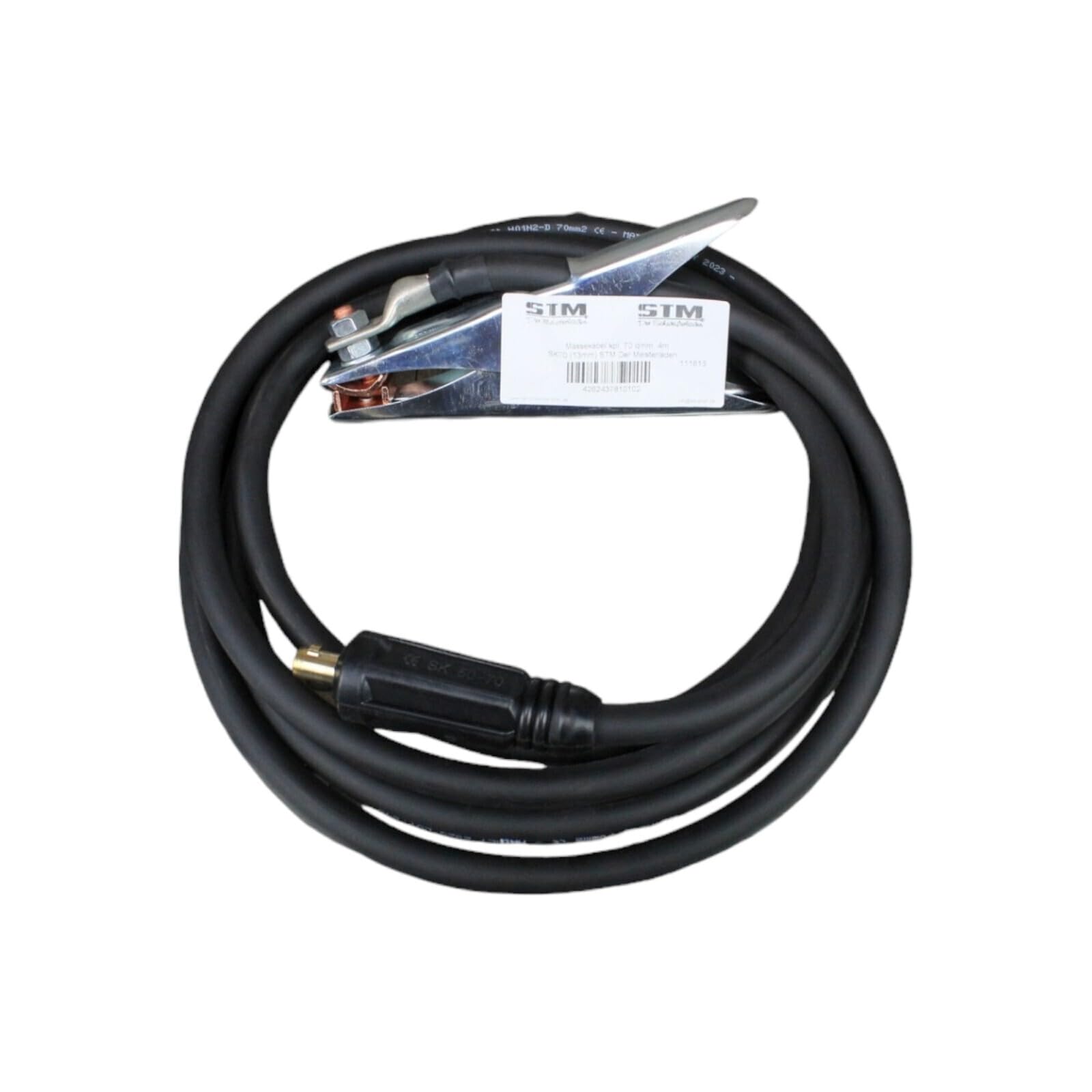 Kabel masowy kabel spawalniczy 10, 16, 25, 35, 50, 70 qmm HAR H01N2-D (4 m) 200 A lub 400 A zacisk masowy, rozmiar: 70 mm² trzpień 13 mm
