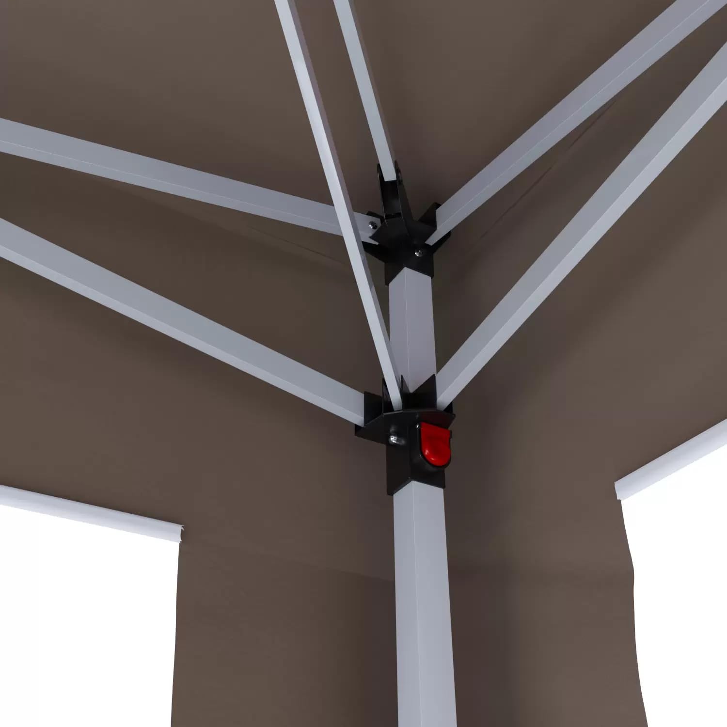 BRICOZONE Gazebo Pieghevole 3 x 3 M Idrorepellente con Struttura in Acciaio Copertura 160 gr/m² e 4 Sacche per Pesi Sacca di Trasporto Chiusura a Fisarmonica per Giardino Campeggio Fiere (Tortora)
