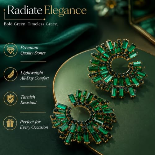 Image of Young & Forever Gift Fashion Jewellery Gold and Silver Plated Cubic Zirconia Diamond Hoop Earrings Sparkling Hypoallergenic Hoops Earrings for Women & Girls