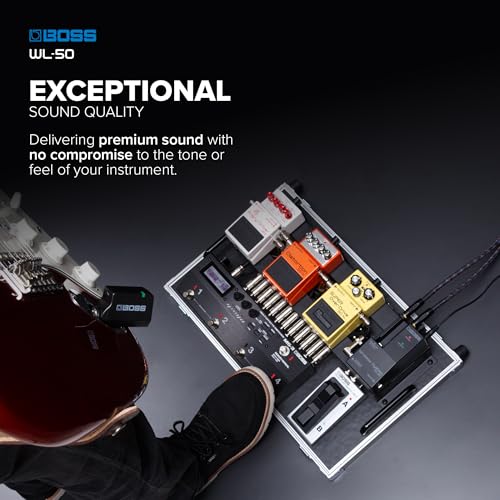 Sistema Inalámbrico para Instrumentos BOSS WL-50 | Sistema Inalámbrico Plug-and-Play para Cualquier Pedalboard | Tecnología Inalámbrica BOSS de Alta Velocidad | Opciones de Tono con Cable Dual | Alcance de Hasta 20 m miniatura 5