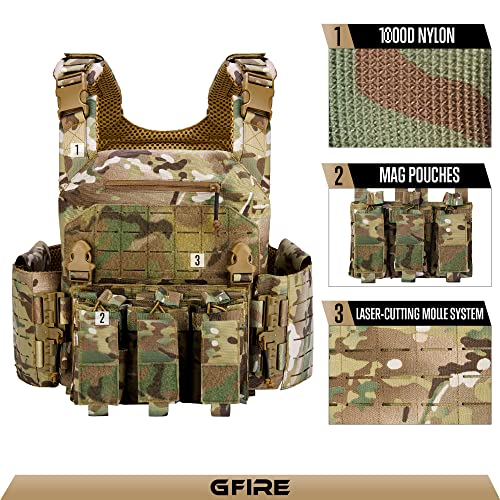 Gfire Tactical Vest Military Weight Vest For Men Lightweight Vest, Quick Release Tactical Gear,1000D Nylon #TOP2