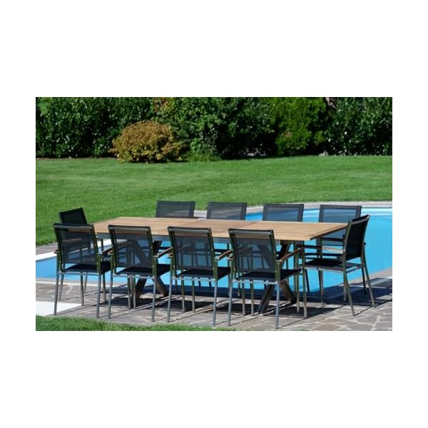 Gartengarnitur Nassau/Kuba Teakholz 10 Sessel