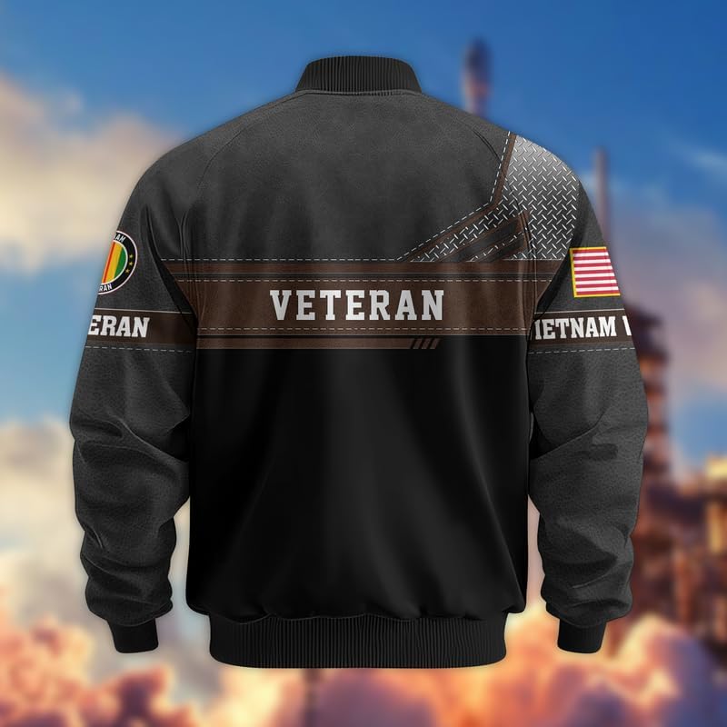 Vietnam Veteran Motorcycle Jacket - Military Jacket, Premium Waterproof Coat, Veterans Day Gift, Full Size S - 6XL