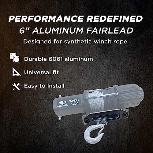 Southern Powersports Atv Utv Rzr, Turbo, General, Ranger, Maverick, X3, Pioneer, Teyrx, Mule, Viking, Rhino, Wolverine 6061 Aluminum Black 6'' Hawse Fairlead Synthetic Winch Rope 3500-5500Lb #TOP3