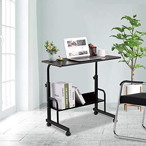 GAJOO-Mobile-Side-Table-Mobile-Laptop-Desk-Cart-3150-Inches-Tray-Table-Adjustable-Sofa-Side-Bed-Table-Portable-Desk-with-Wheels-Student-Laptop-Desk-Black