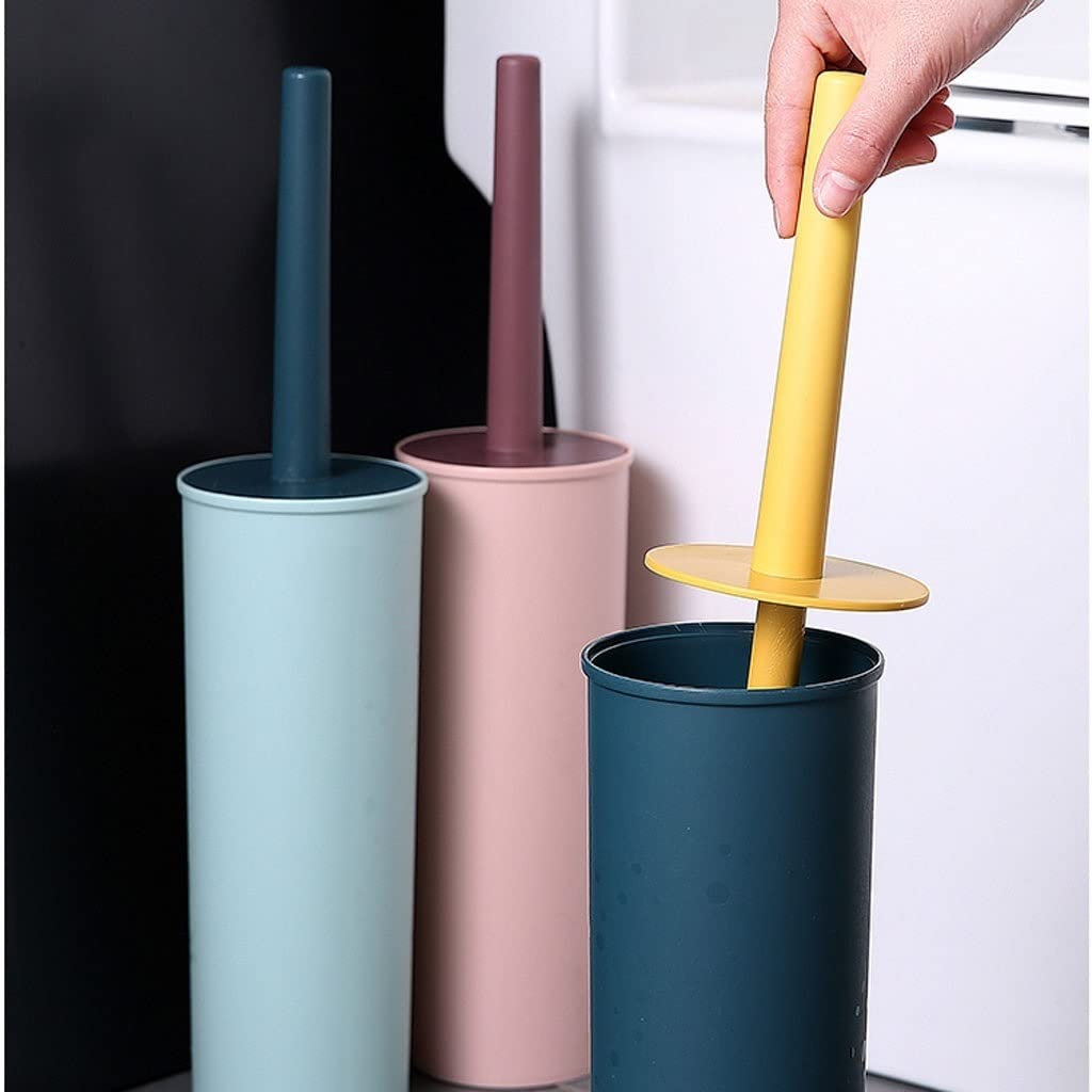 Scopino e supporto for WC dal design moderno, scopino for a manico lungo pulito durevole, for morbido duro con coperchio Spazzola più pulita(A)