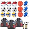 Leyndo 18 Pcs Sport Balls Bulk Set Basketball Football Volleyball Soccer Playground Baseball with Sport Equipment Bag Pump for Adults Gifts Outdoor Indoor