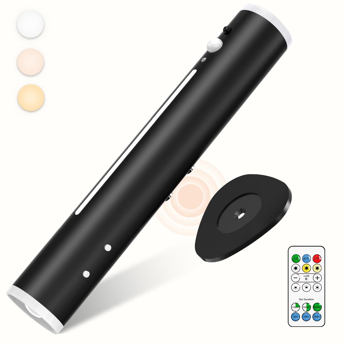 bravzurg Motion Sensor Rechargeable Wall Lights Indoor, 3000mAh Battery Operated Wall Sconces Lights, Magnetic Wireless Rotatable Metal, Stick on LED Night Lamp for Outdoor Bedroom Bathroom Porch