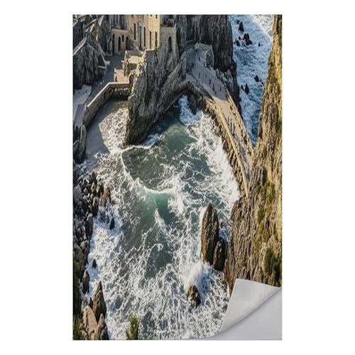 AQRJLPM Fishing Village Quick Dry Towel Cold Fabric Workout Sweat Towels Highly Absorbing Odor-Free Travel Towel for Hot Yoga Tennis Running Exercise Working Out Camping