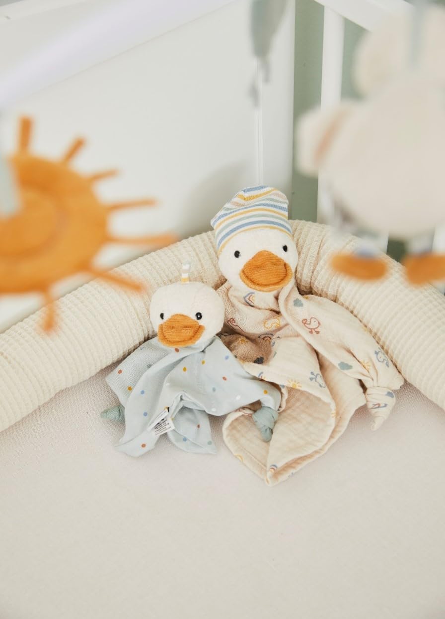 Sterntaler Baby Mobile Ente Edda Lou, Musikmobile für Jungen und Mädchen mit der Melodie Brahms Wiegenlied und weißen Gestänge, Einschlafhilfe
