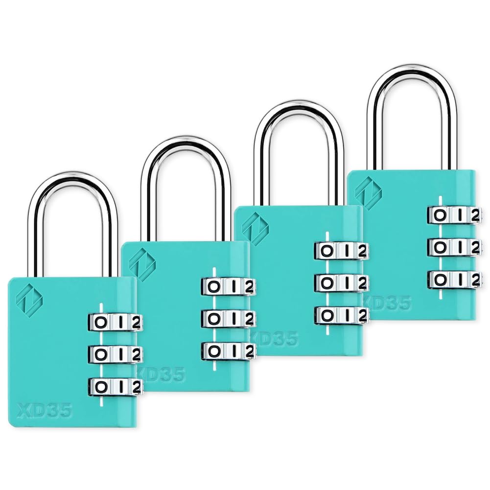 Zarker XD35 Padlock- 3 Digit Combination Lock for Gym, Sports