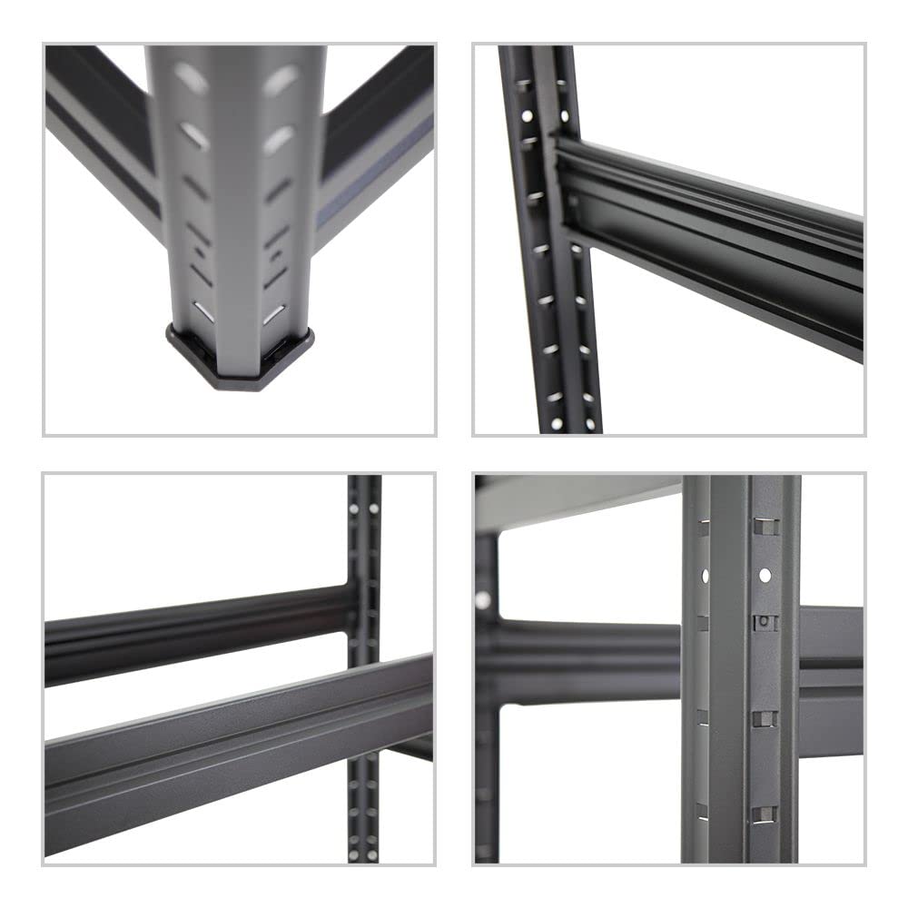 PROREGAL Scaffale porta pneumatici DINO | AxLxP 180x120x50cm | 150kg portata per ripiano | Fino a 12 Pneumatici su 3 Ripiani | Nero