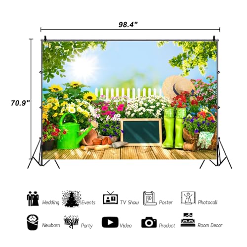 Fondo fotográfico AOFOTO 8x6ft jardín primaveral verde miniatura 3