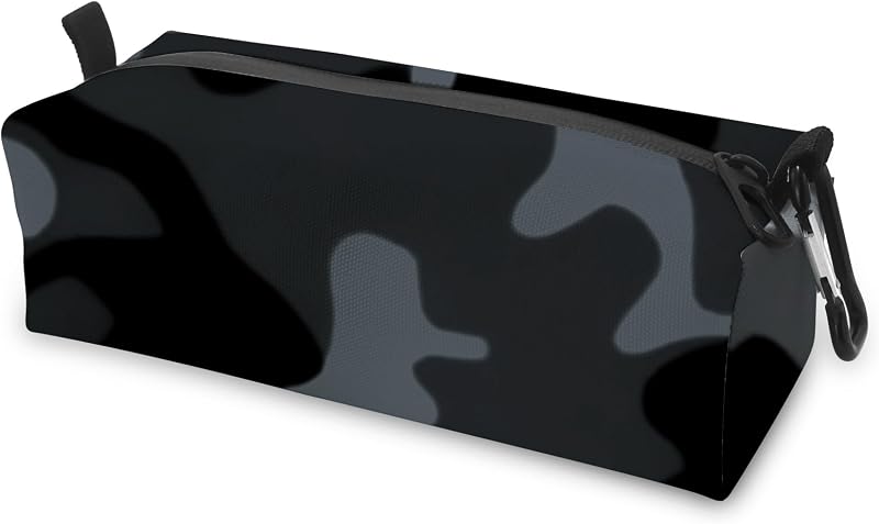 Necessaire masculina dobrável HBOPAN impermeável com zíper e mosquetão, camuflagem