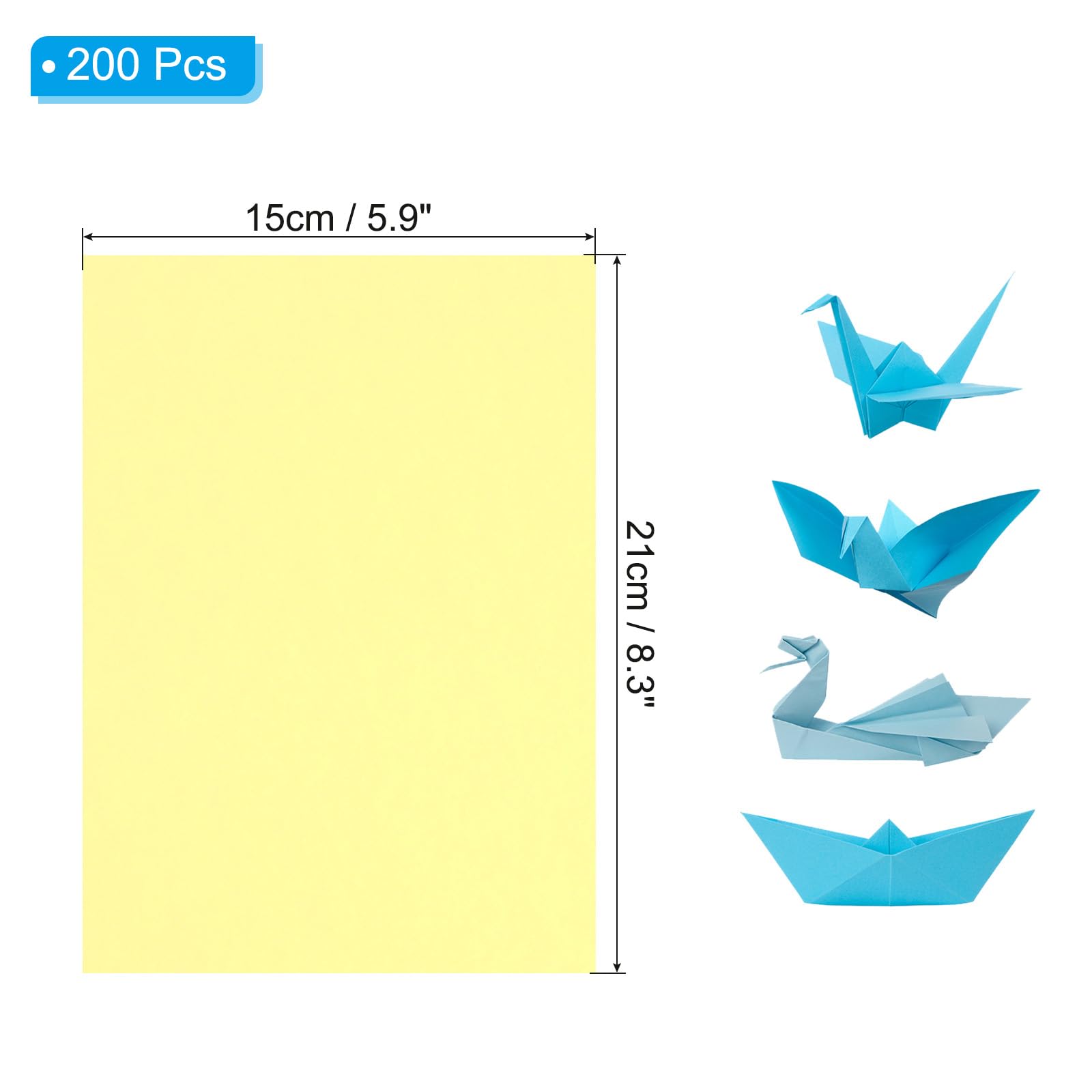 PATIKIL Origami Paper Light Yellow - Image 2