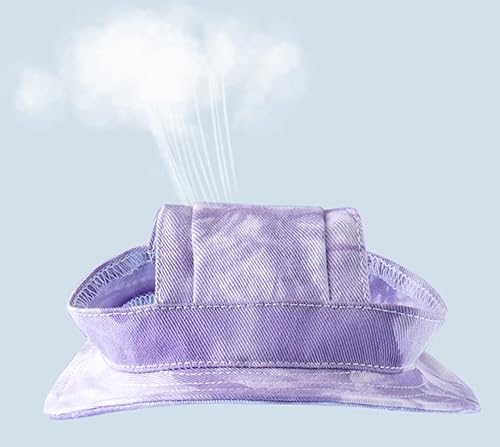 Miniatura 5 de Sombrero de princesa de ala redonda, visera para mascotas, sombrero poroso de malla para perro con agujeros para las orejas para perros pequeños,