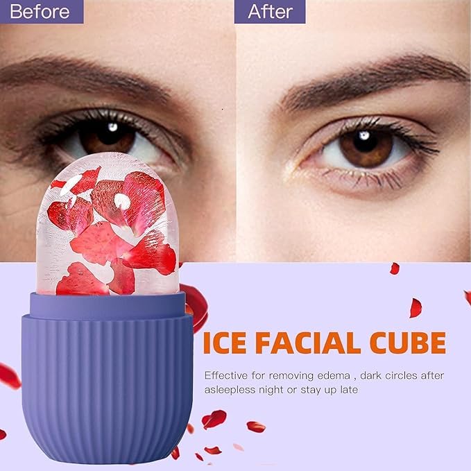 Ice Roller Face Ice Roller for Men & Women – Reusable & Unbreakable Face Massager for Glowing Skin, Puffy Eyes & Relaxation – Ice Cube Roller for Skin Care (Multicolor) - Image 7