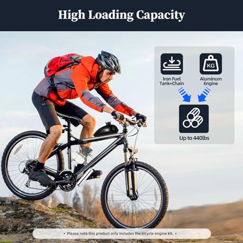 Mahugde Upgraded 100cc Bicycle Engine Kit 2 Stroke Bike Motor, Air-Cooling Gas, Engine Motorized Bicycle Kit with CDI Ignition Mode and 36-Tooth Sprocket for Most 26\"/28\" Bikes Scooter - Thumbnail 5