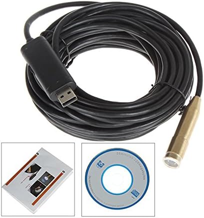 YSB-015 5M LED Night Vision Copper Head Pipe Endoscope USB Industrial Waterproof Endoscope, Apply to Pipe Maintaining/Car Maintaining/ Household Electronic ApplianceSewer/ (Line length: 10 M)