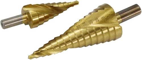 Miniatura 5 de Spiral Grooved Step Drill Bit Set HSS Titanium Hole Drilling Spiral Flute Cobalt Step Cone Drill,Carbide Step Drill Bit Woodworking Drill Bit HSS