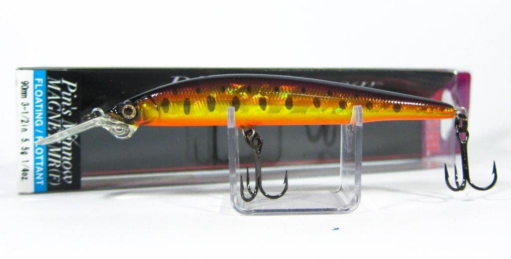 Yo-Zuri Pin's Minnow Magnet Medium Runner Floating Lure, Purple Brown Trout, 3 1/2-Inch