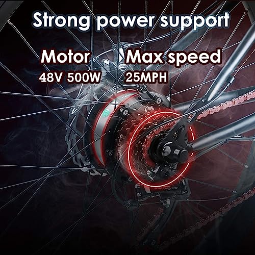 Geleisen Electric Bike For Adults, Folding Electric Mountain Bike 26" Adults Ebike With 350W Motor & Removable 36V 10Ah Battery,20Mph Electric Bicycle With 21 Speed,Double Shock Absorption #TOP1