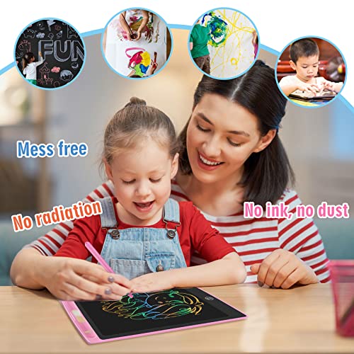 Image of HOMESTEC Plastic LCD Color Writing Tablet, Digital Whiteboard For Noting Reminders Write Or Drawing (8.5 Inches, Pink)