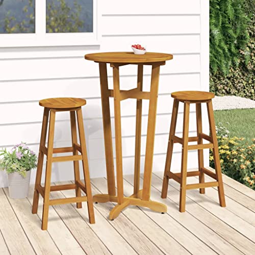 FIRBNUS 60x105 cm Garten Bartisch Holztisch Bistrotisch Balkon Tische Esstisch für Hof Beistelltisch Terrassentisch Couchtisch Outdoor Tisch Massivholz Akazie für Innen- und Außenbereich