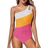 Trajes de Baño Completo de Una Pieza Mujer, Bañador Tankini con Control de Abdomen, Swimwear de Torso Largo, Diseño Sin...