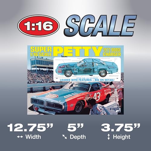 Round 2 MPC Richard Petty 1973 Dodge Charger 1:16 Scale Model Kit (MPC938) - Thumbnail 4