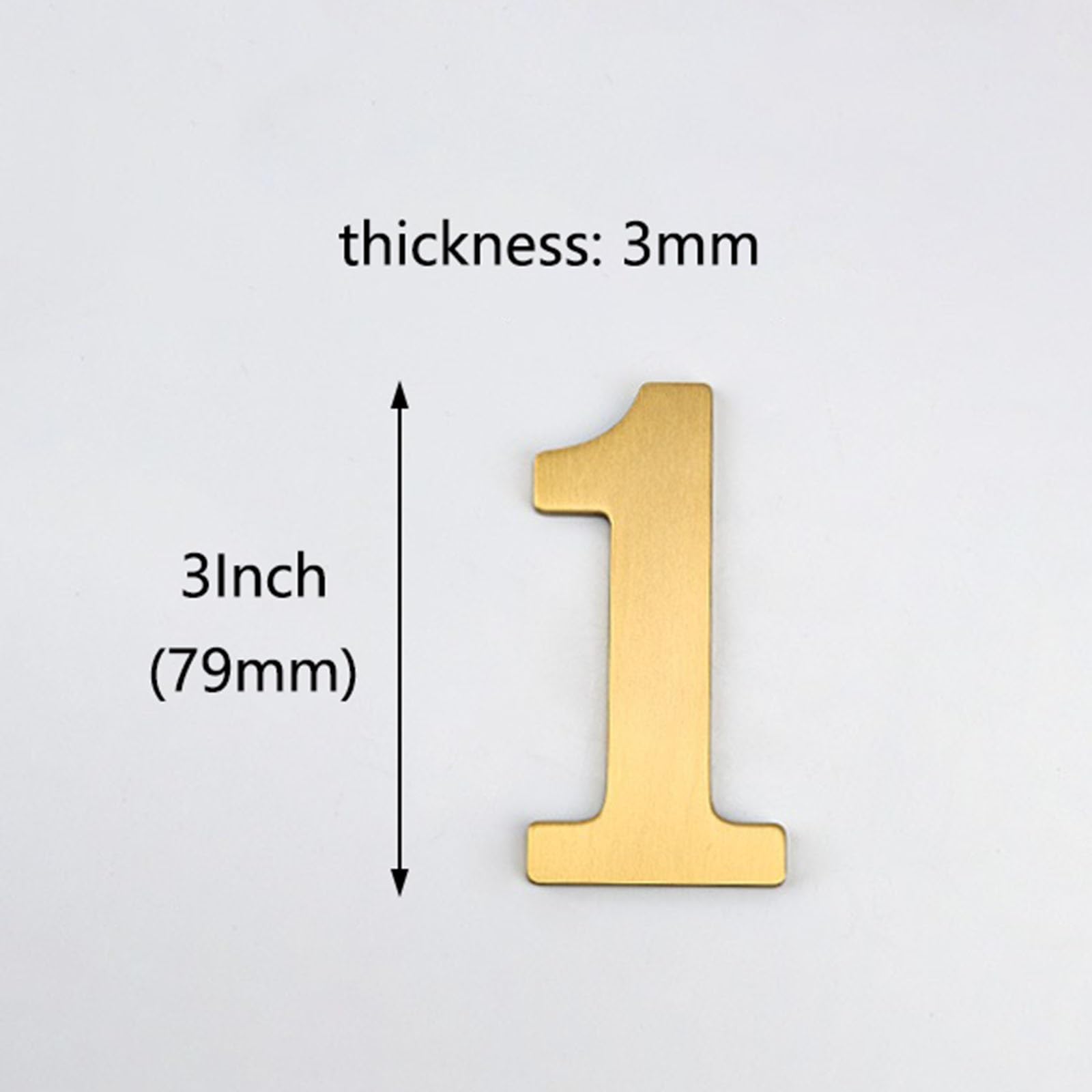 Numeri Civici Da 3 Pollici, Numero Di Porta Moderno In Metallo Ottone, 8 Cm, Lettere Dorate Per Indirizzo Di Cassetta Postale, Segno Decorativo Per Esterni, Per Camera D'hotel, Giardino(1)